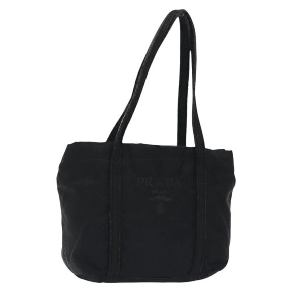 PRADA Mini Tote Bag Nylon Black Silver Auth bs26580 - Picture 1 of 14